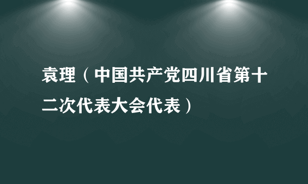 什么是袁理（中国共产党四川省第十二次代表大会代表）