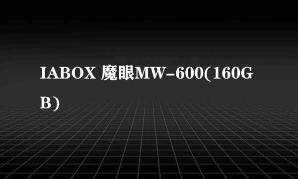 什么是IABOX 魔眼MW-600(160GB)