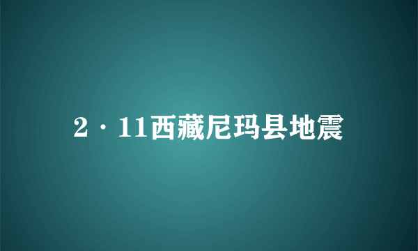 2·11西藏尼玛县地震