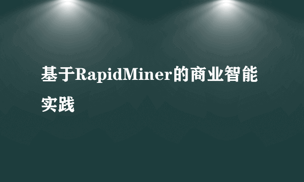 什么是基于RapidMiner的商业智能实践