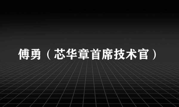 傅勇（芯华章首席技术官）