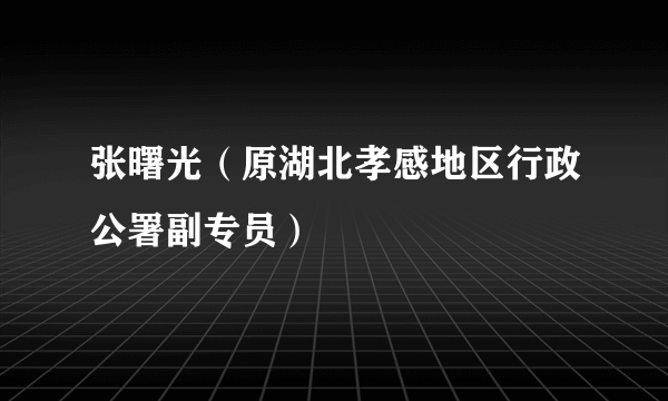 张曙光（原湖北孝感地区行政公署副专员）