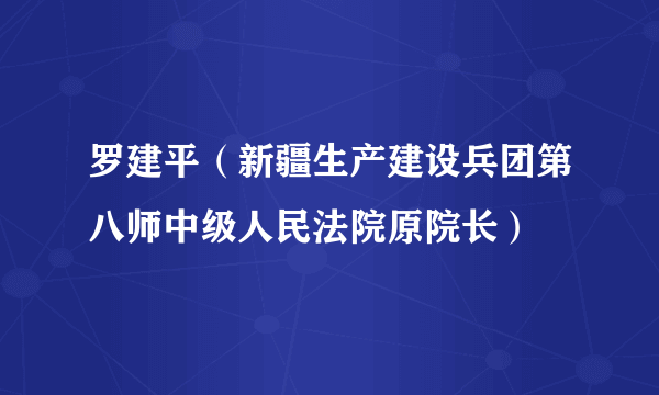 罗建平（新疆生产建设兵团第八师中级人民法院原院长）