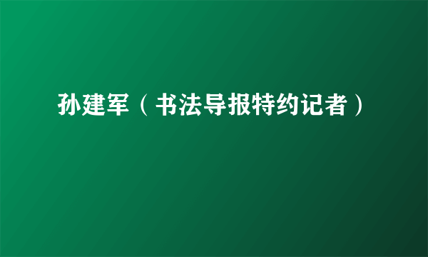 孙建军（书法导报特约记者）