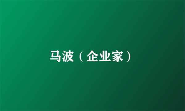 马波（企业家）