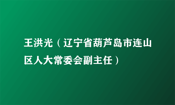 王洪光（辽宁省葫芦岛市连山区人大常委会副主任）