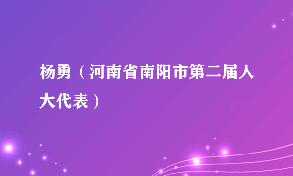 杨勇（河南省南阳市第二届人大代表）