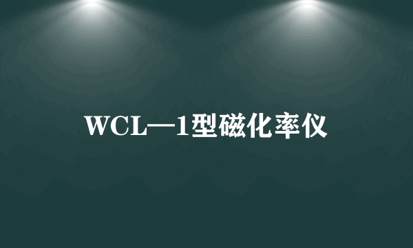 什么是WCL—1型磁化率仪