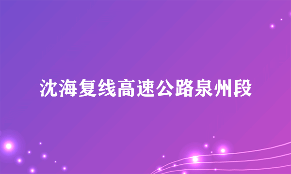 沈海复线高速公路泉州段