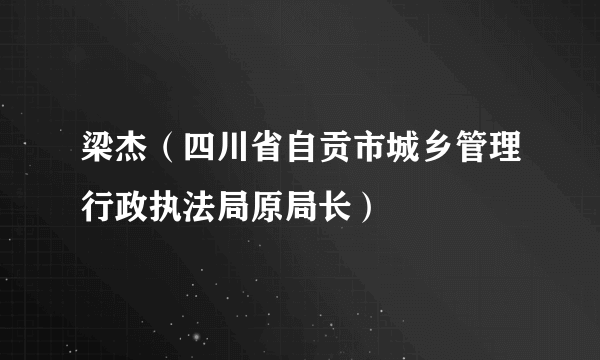 梁杰（四川省自贡市城乡管理行政执法局原局长）