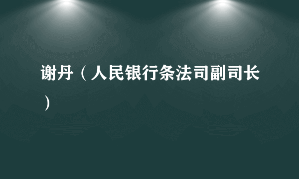 什么是谢丹（人民银行条法司副司长）