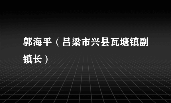 郭海平（吕梁市兴县瓦塘镇副镇长）