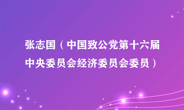 张志国（中国致公党第十六届中央委员会经济委员会委员）