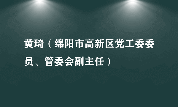 黄琦（绵阳市高新区党工委委员、管委会副主任）