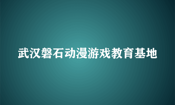 武汉磐石动漫游戏教育基地