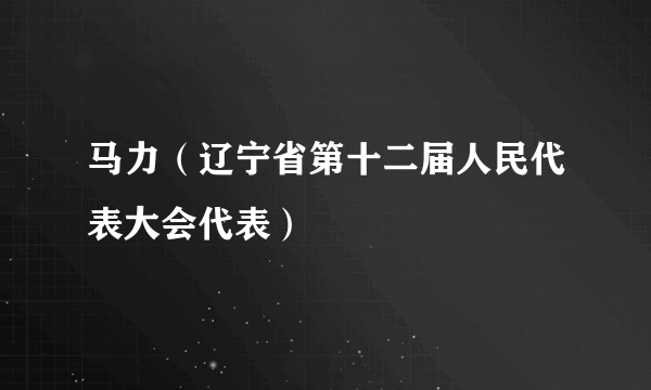 马力（辽宁省第十二届人民代表大会代表）