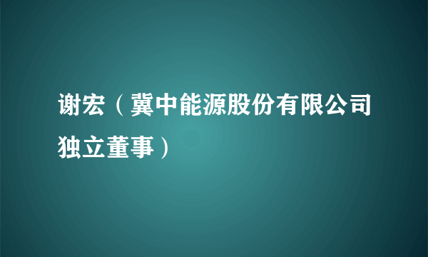 谢宏（冀中能源股份有限公司独立董事）