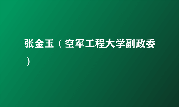 张金玉（空军工程大学副政委）