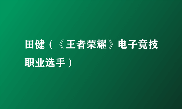 田健（《王者荣耀》电子竞技职业选手）