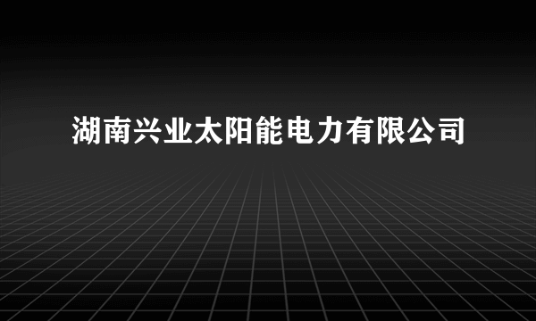 湖南兴业太阳能电力有限公司