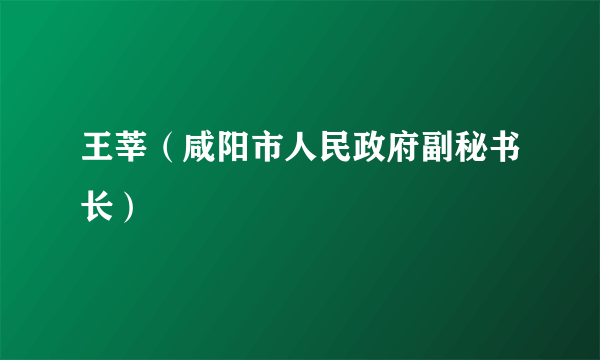 王莘（咸阳市人民政府副秘书长）