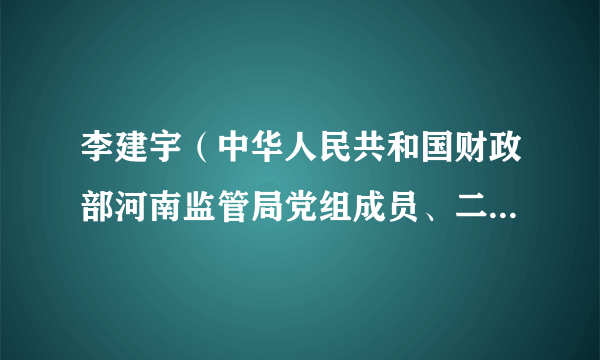 李建宇（中华人民共和国财政部河南监管局党组成员、二级巡视员）