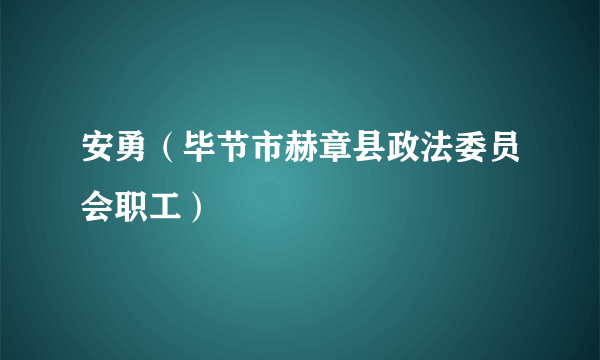 安勇（毕节市赫章县政法委员会职工）