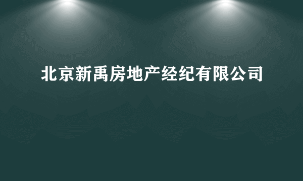 北京新禹房地产经纪有限公司