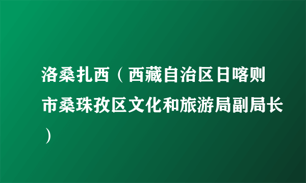 洛桑扎西（西藏自治区日喀则市桑珠孜区文化和旅游局副局长）