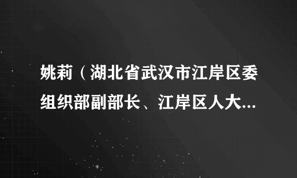 姚莉（湖北省武汉市江岸区委组织部副部长、江岸区人大常委会副主任）