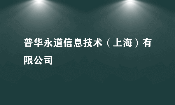 什么是普华永道信息技术（上海）有限公司