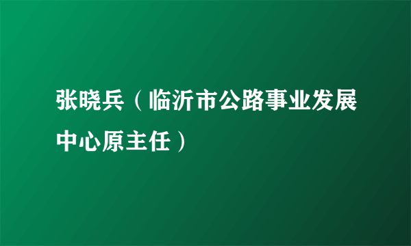 张晓兵（临沂市公路事业发展中心原主任）