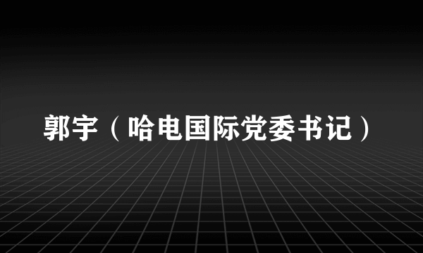 郭宇（哈电国际党委书记）