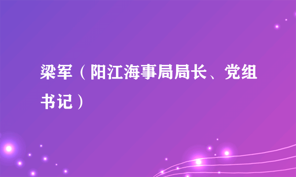 梁军（阳江海事局局长、党组书记）