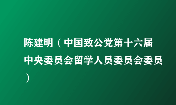 陈建明（中国致公党第十六届中央委员会留学人员委员会委员）