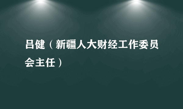 吕健（新疆人大财经工作委员会主任）