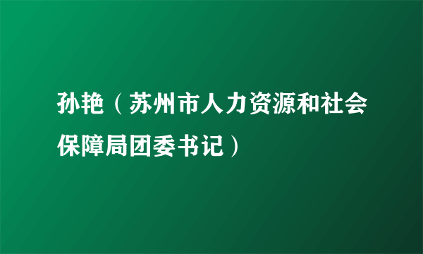 孙艳（苏州市人力资源和社会保障局团委书记）