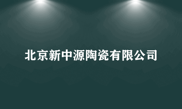 什么是北京新中源陶瓷有限公司