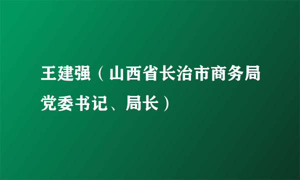 王建强（山西省长治市商务局党委书记、局长）