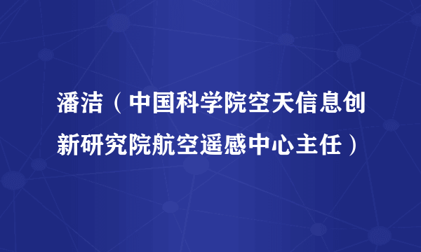 潘洁（中国科学院空天信息创新研究院航空遥感中心主任）