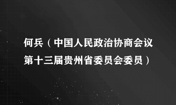 何兵（中国人民政治协商会议第十三届贵州省委员会委员）