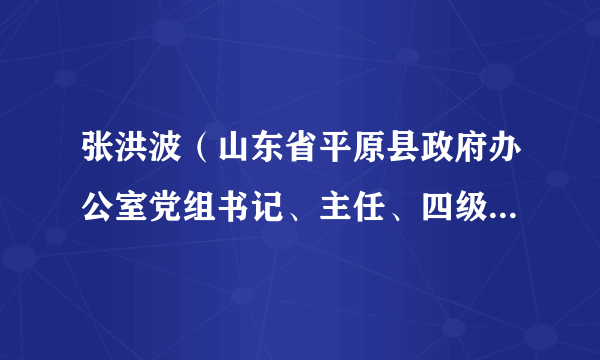 张洪波（山东省平原县政府办公室党组书记、主任、四级调研员）