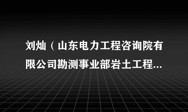 刘灿（山东电力工程咨询院有限公司勘测事业部岩土工程部副主任）