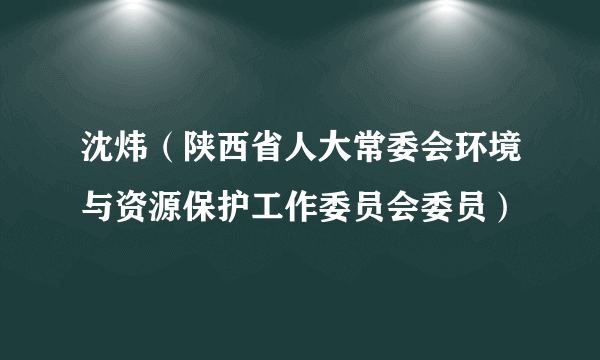 沈炜（陕西省人大常委会环境与资源保护工作委员会委员）