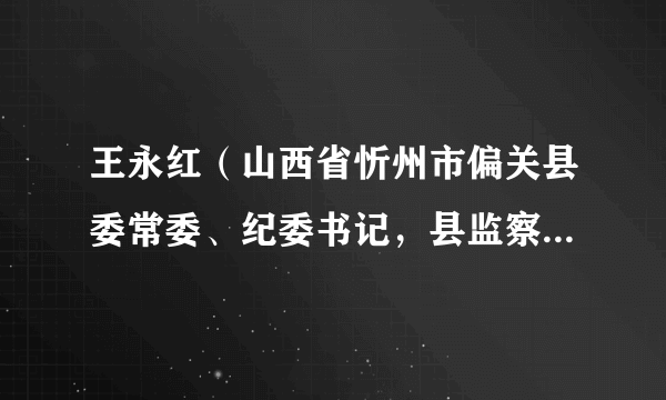 王永红（山西省忻州市偏关县委常委、纪委书记，县监察委员会代主任）