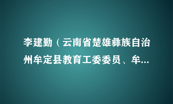 李建勤（云南省楚雄彝族自治州牟定县教育工委委员、牟定县教育体育局党组成员、副局长）