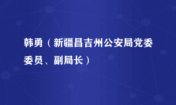 韩勇（新疆昌吉州公安局党委委员、副局长）