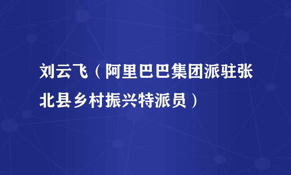 刘云飞（阿里巴巴集团派驻张北县乡村振兴特派员）