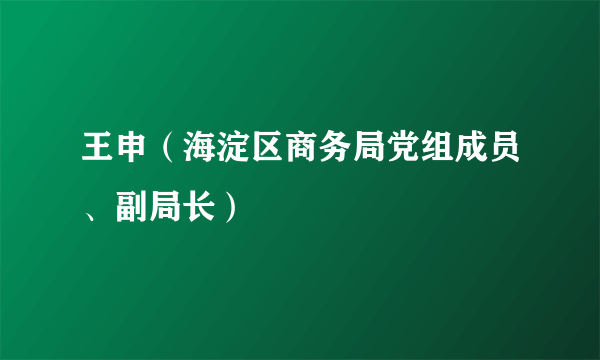 王申（海淀区商务局党组成员、副局长）