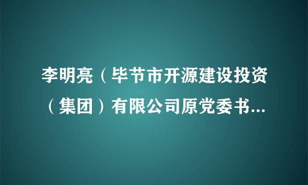 李明亮（毕节市开源建设投资（集团）有限公司原党委书记、董事长）